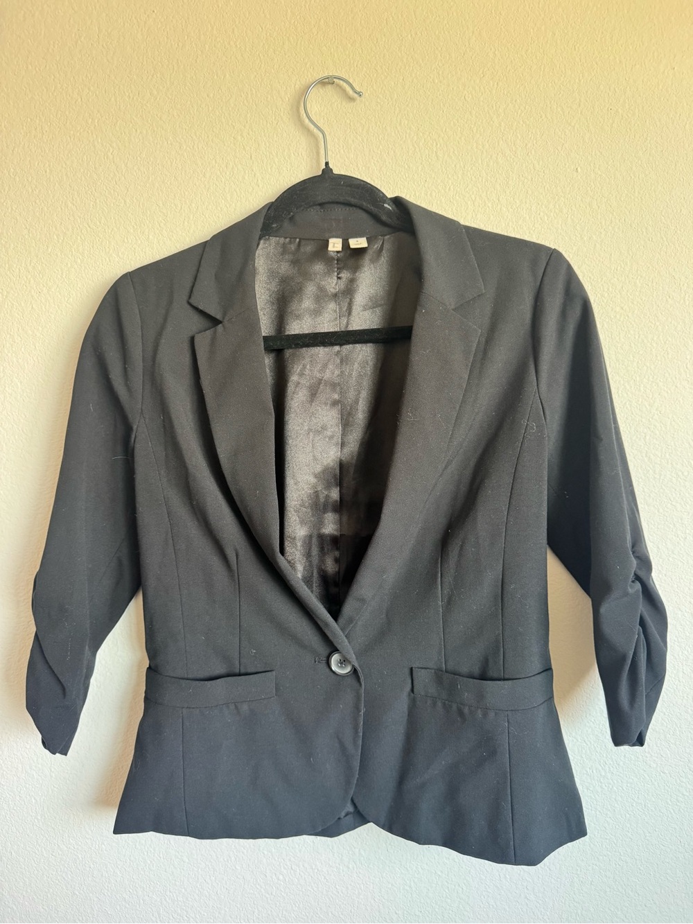 Frenchi Black Single-Button Women's Blazer